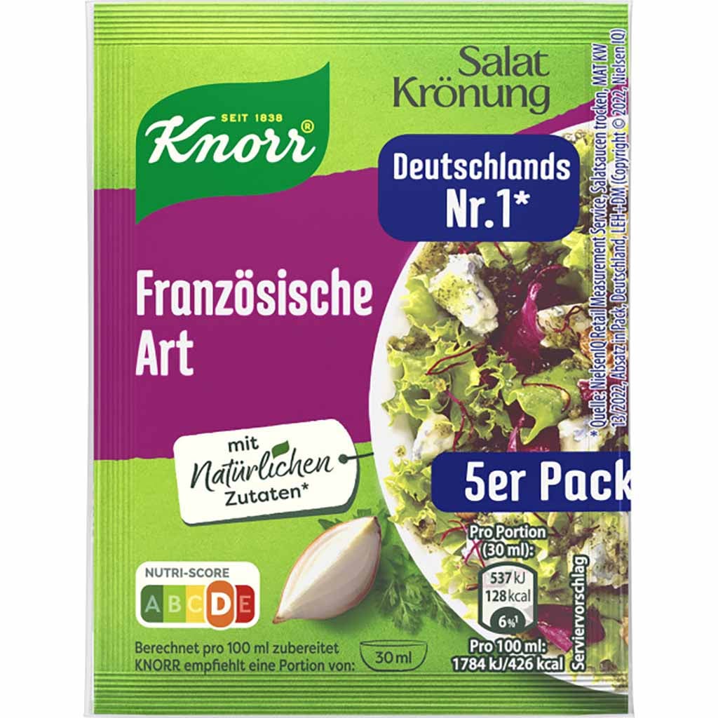 Salatdressing, Französische Art, Knorr, mit natürlichen Zutaten, 5er Packung