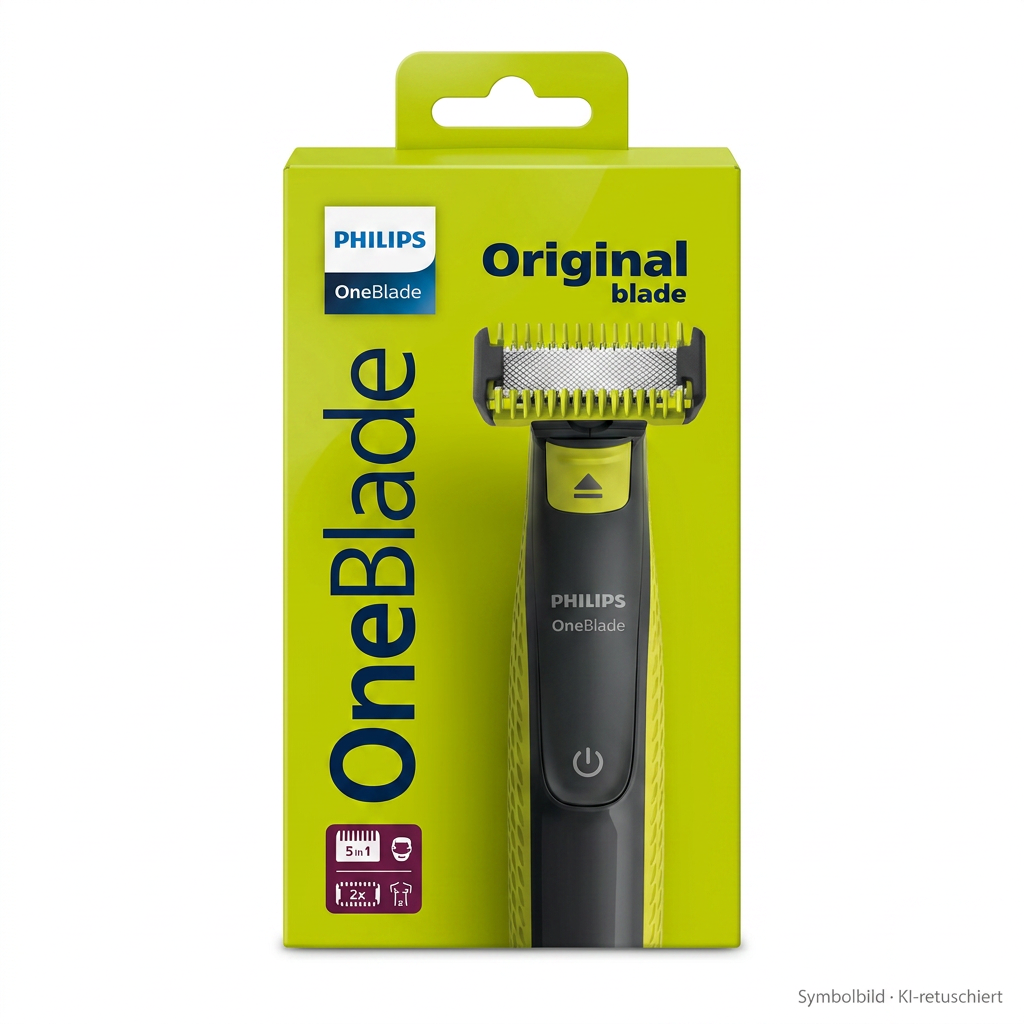 Elektrischer Rasierer, OneBlade, Nassrasierer, Dreiklingenklinge, Philips Original blade