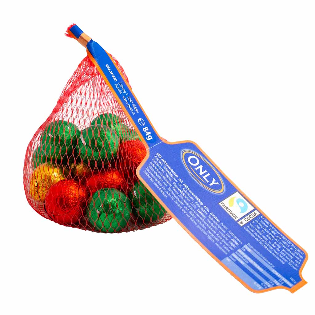 Only Weihnachtskugeln in Milchschokolade mit 84g MHD 28.02.28