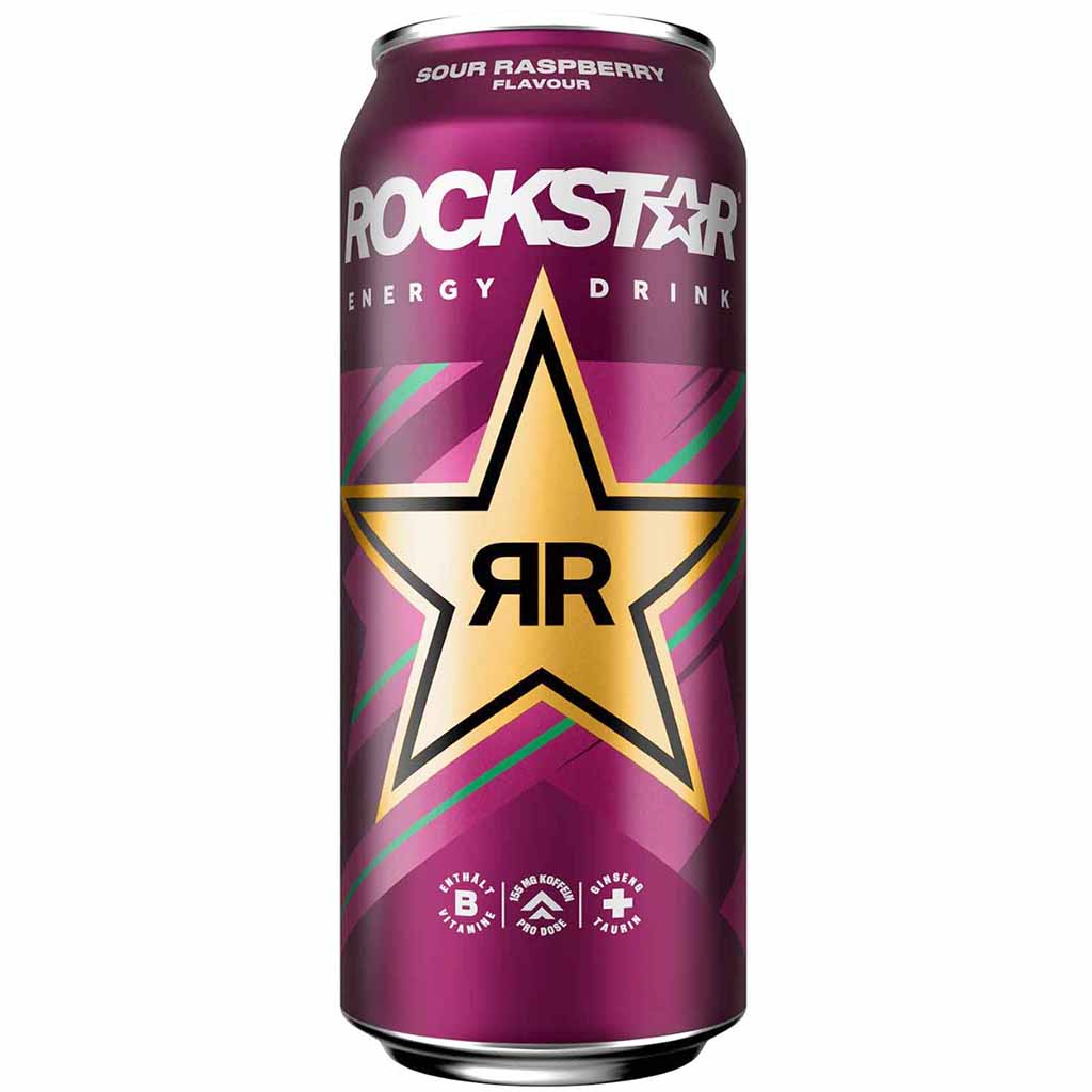 Rockstar Energy Drink Sour Raspberry Flavour Dosen 12x500ml = 6L