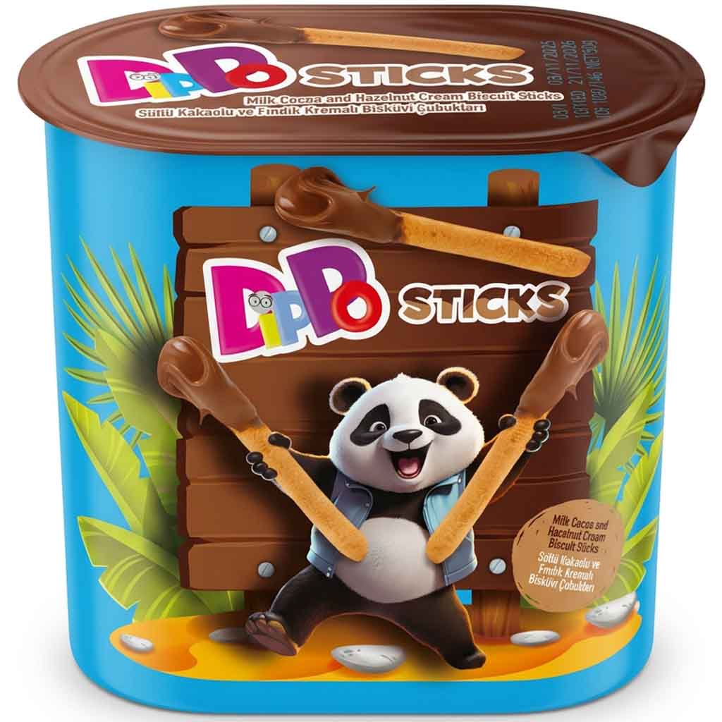 Keksstangen, Milchcreme, Schokoladencreme, Panda-Animation, Snack-Dose