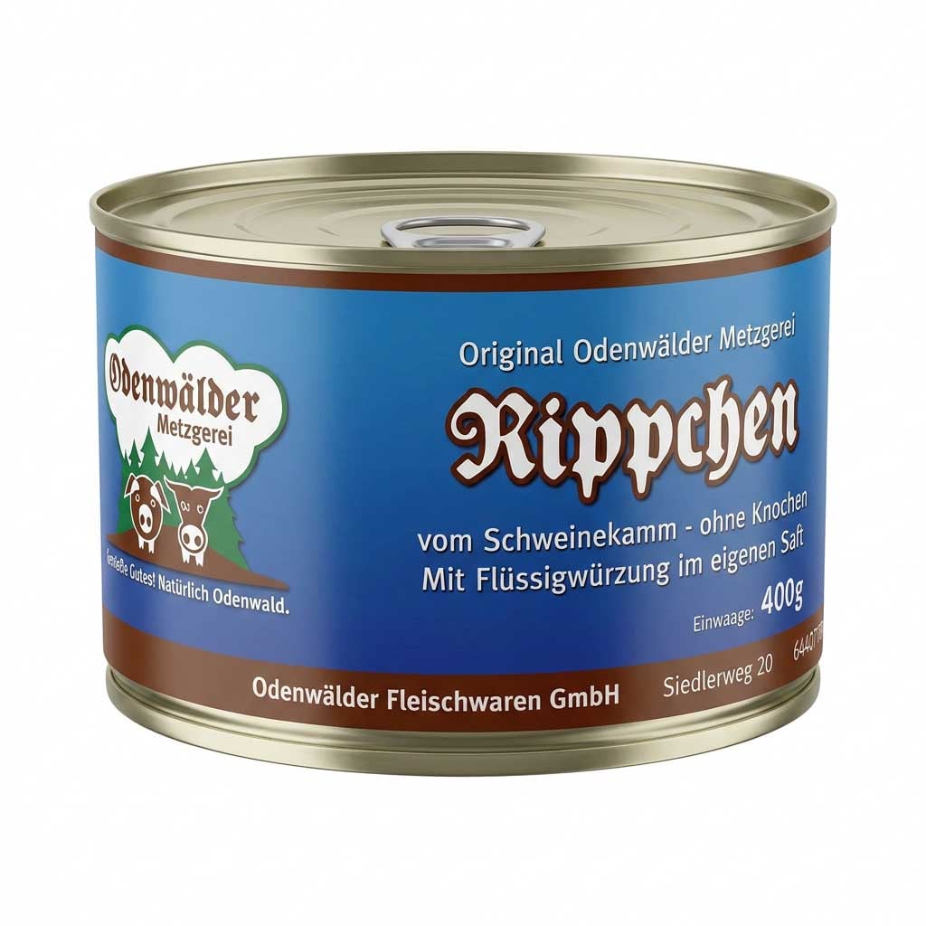 Rippchen, Conservendose?, Schweinefleisch, Salz, Original Odenwälder Metzgerei