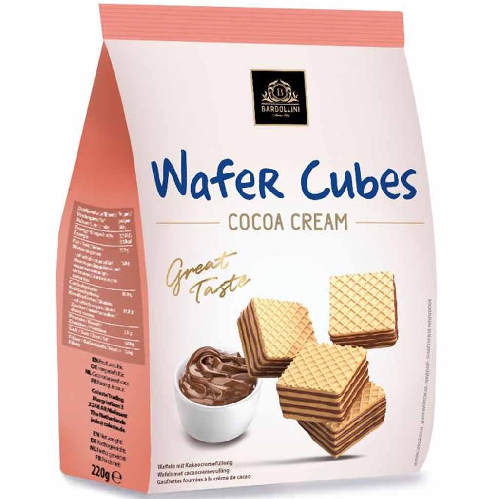 Bardollini Wafer Cubes Waffel mit Kakaocreme 180g MHD 02.07.27