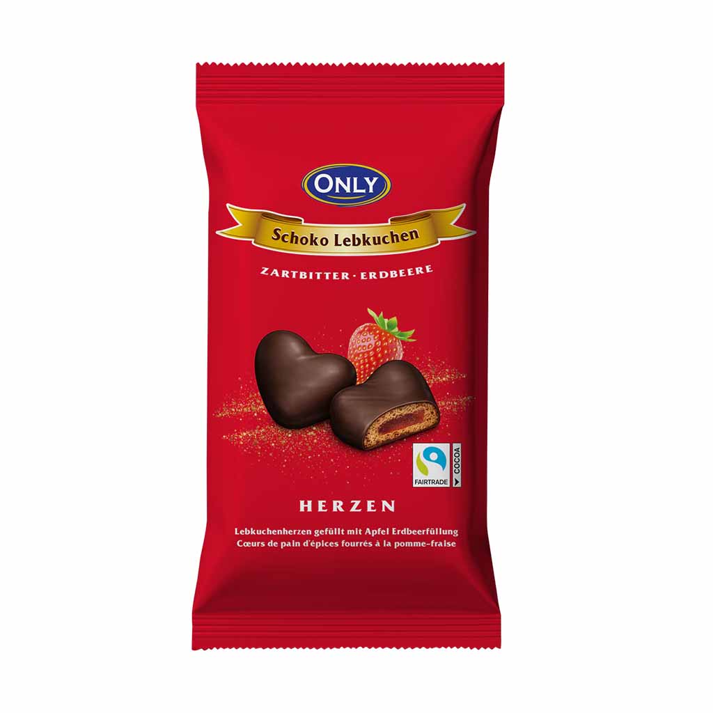 Schoko, Lebkuchen, Herzen, Erdbeere, Füllung