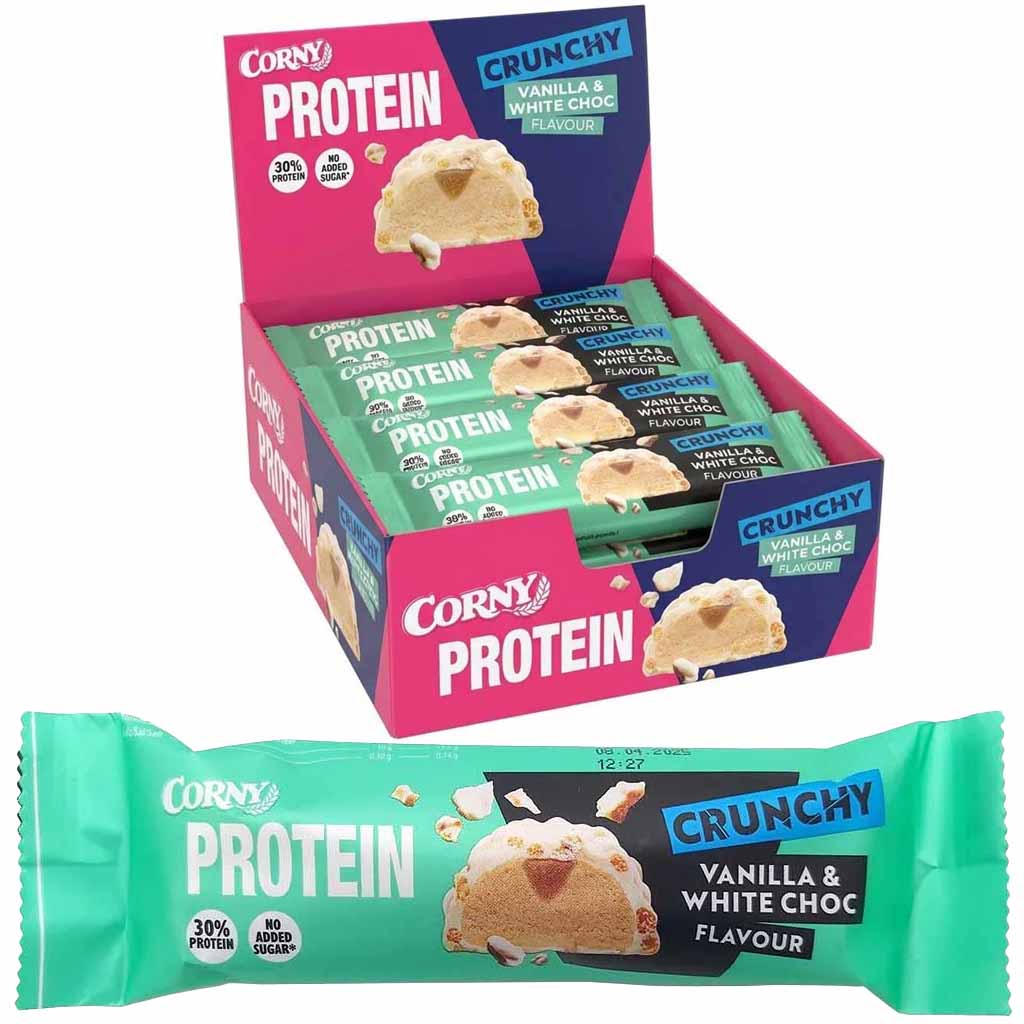 protein, snack, vanilla, weiße schokolade, knusprig