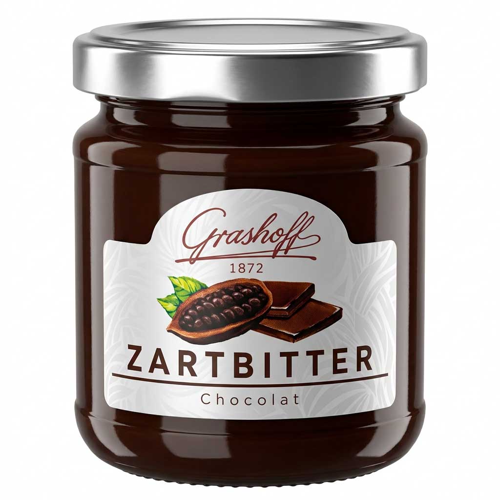 Schokoladenmarmelade, Zartbitter, Glasbehälter, Jar-Größe, Zartbitterschokolade