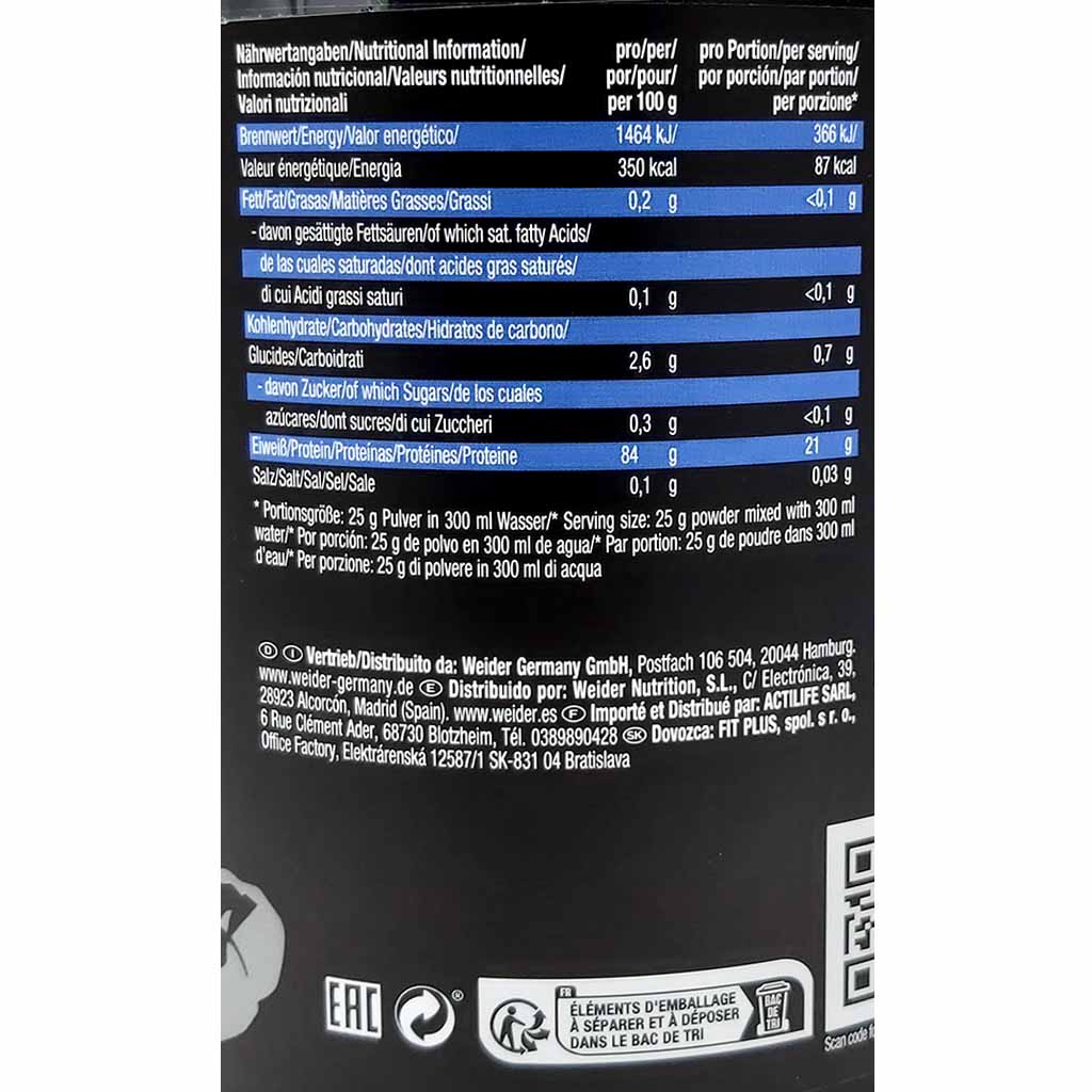 Weider Clear Isolate 500g Blue Raspberry Flavour