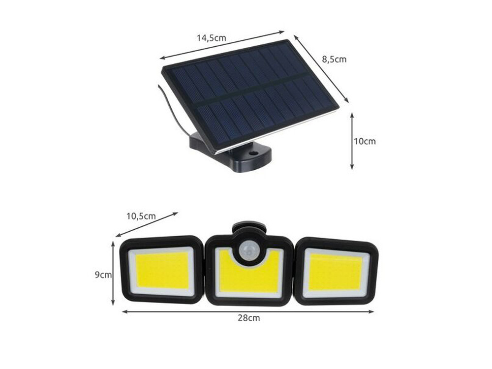 Solarmodul, LED-Flutlicht, USB-ladbar, Außenbeleuchtung, verstellbarer Stand
