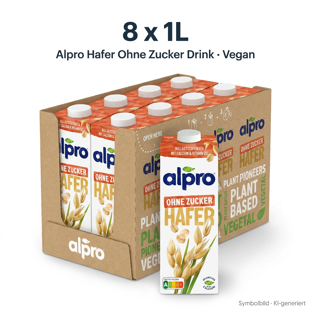Haferdrink, Ohne Zucker, Vegan, Pflanzenbasierte Ernährung, Beutelverpackung