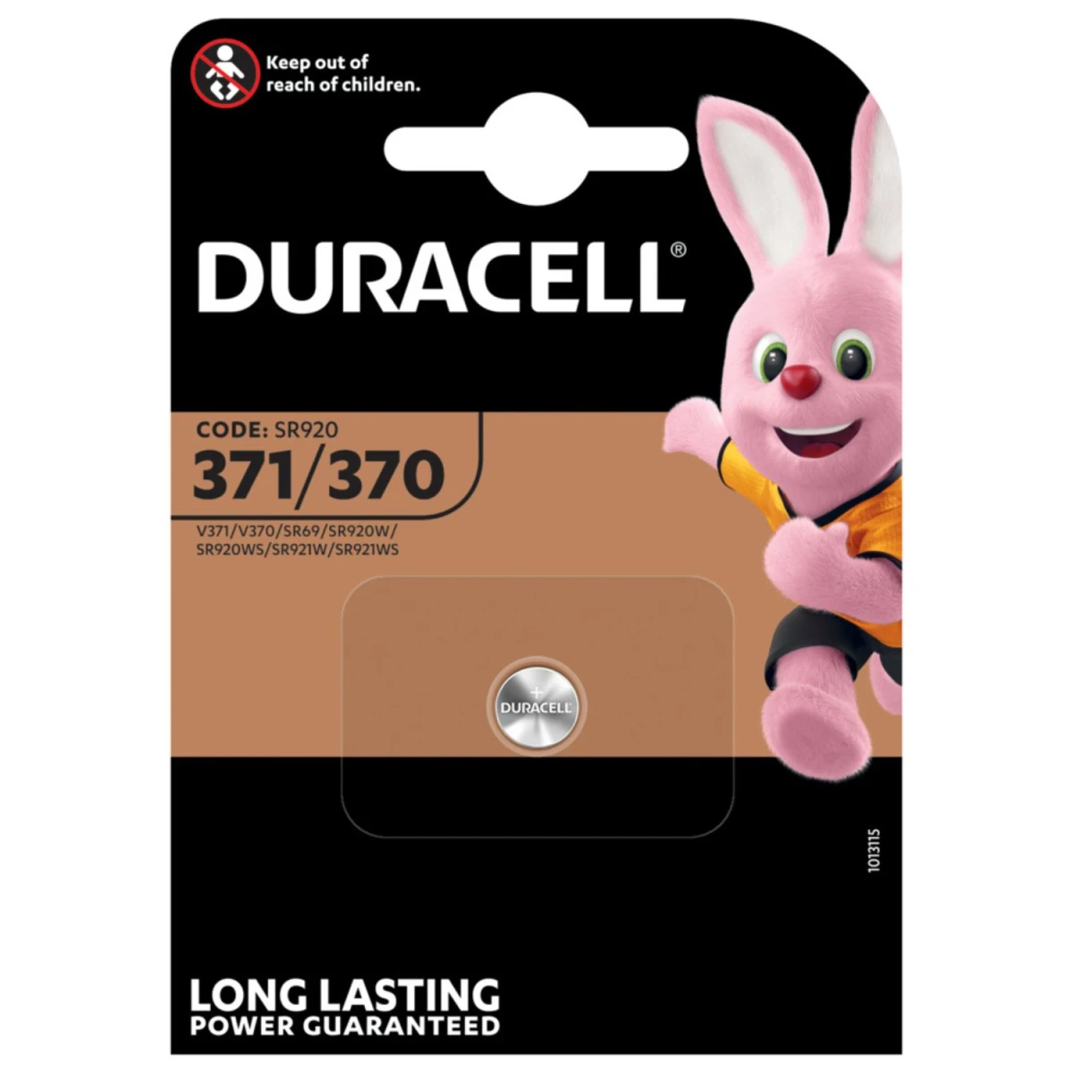 Duracell Silberoxid Knopfzelle SR69 / D371 / D370 Batterie 1,55V – 1er Blister MHD 30.12.29