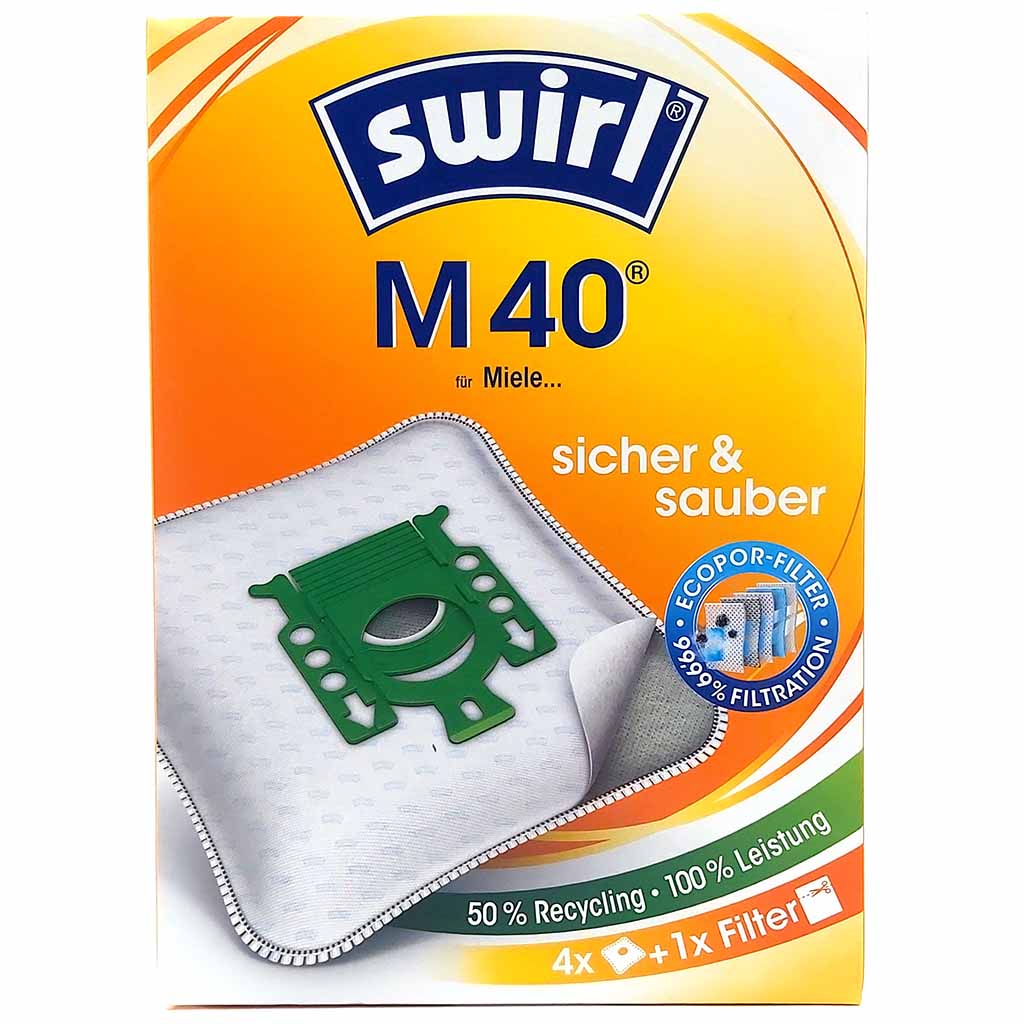 Swirl Stausauger Beutel M40 für Miele/Hoover