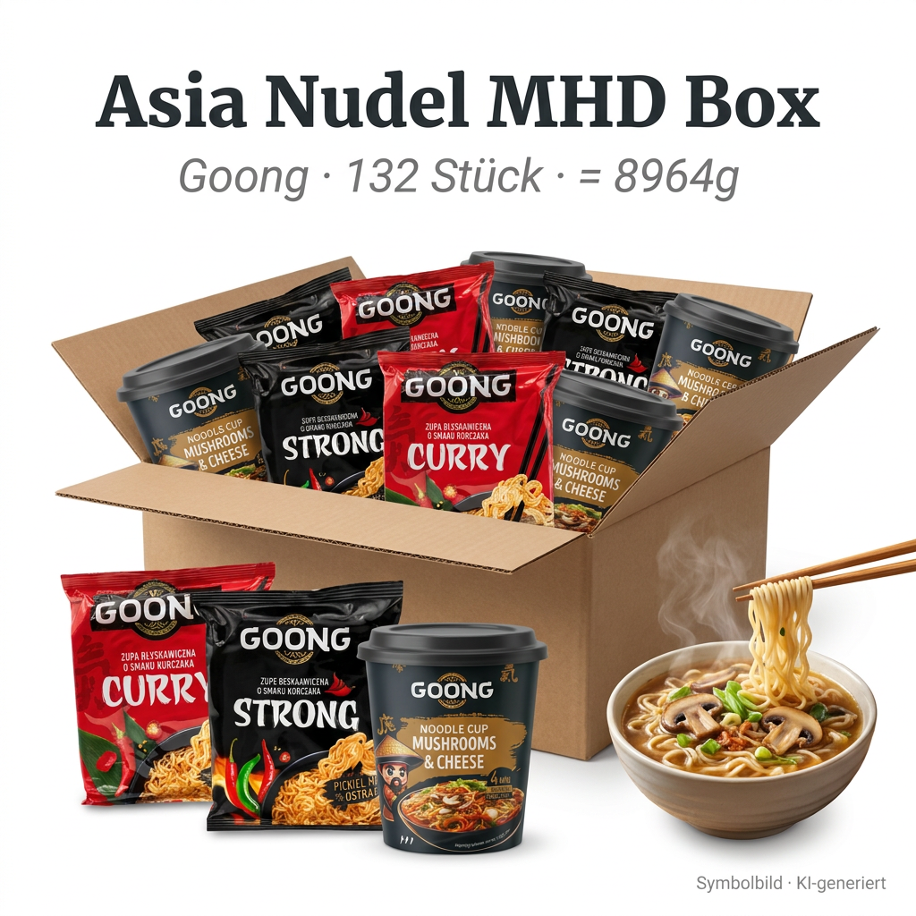 Nudelbox, Instant-Nudel, Mikrowellenpack, Mushrooms & Cheese, Curry