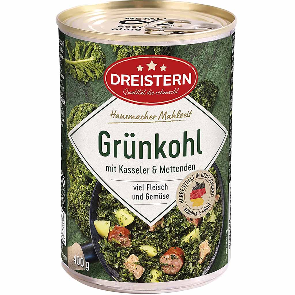 Dreistern Grünkohl mit Kasseler und Mettenden 400g MHD 29.04.29
