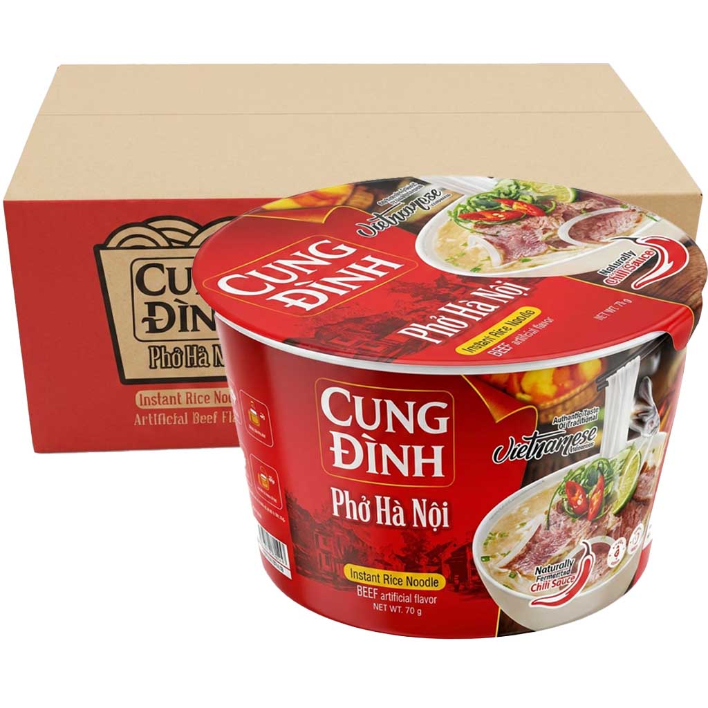 Instant-Rice-Nudeln, Rindfleisch-Geschmack, Rotes Gefäß, Vietnamese, Fertigprodukt
