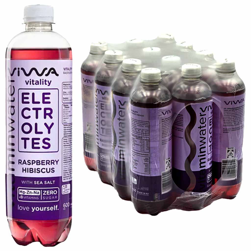 VIWA Electrolytes Raspberry Hibiscus 12x600ml PET fl. = 7,2L MHD 19.03.27