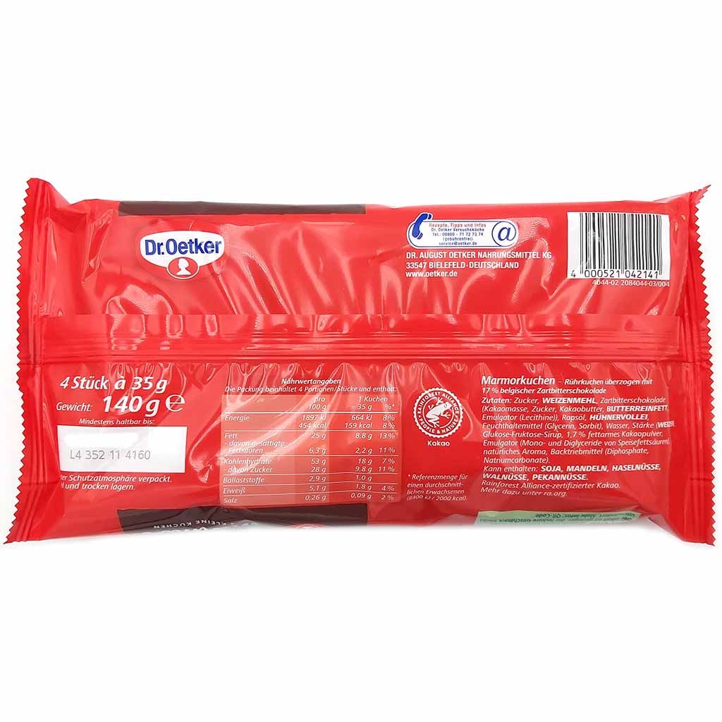 Dr. Oetker 4x Marmor kleine Kuchen 140g, 4000521042141