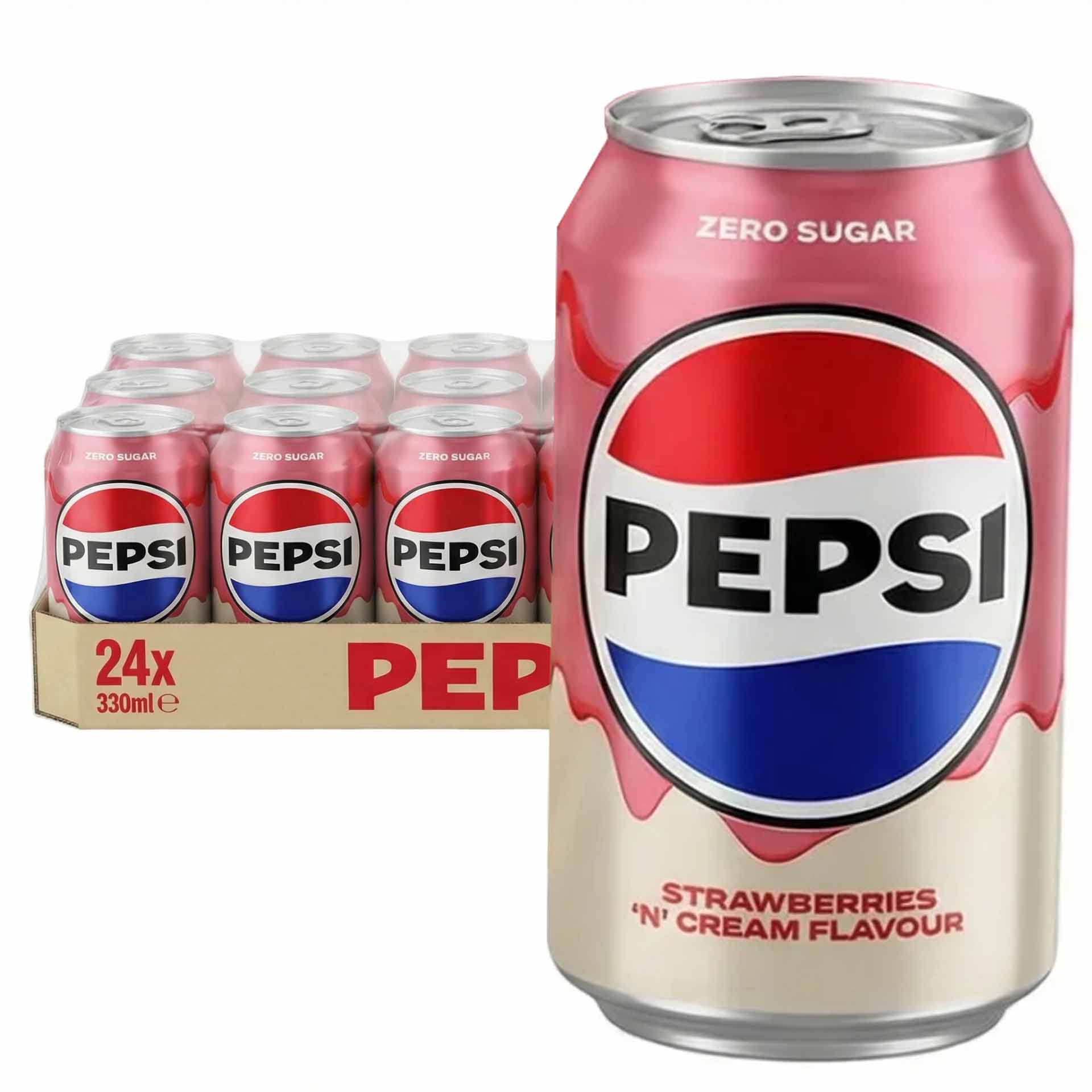 Pepsi, Cola, Limonade, Erdbeercreme, Kastenpackung