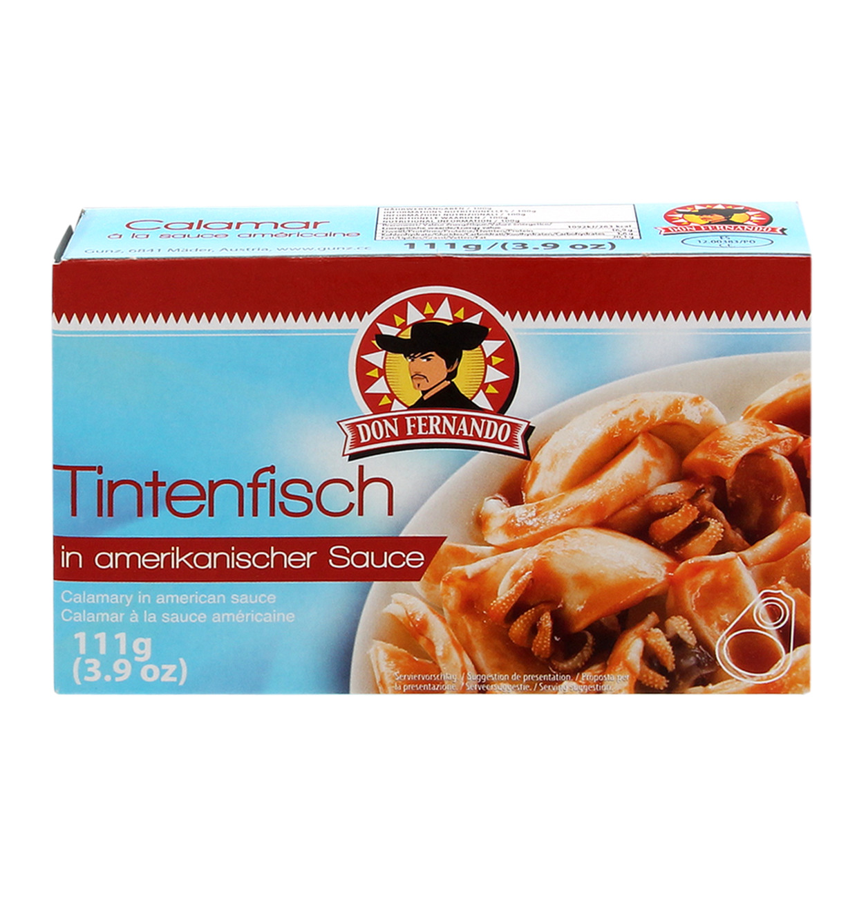 Don Fernando Tintenfisch in amerikanischer Sauce 111g MHD 24.02.29