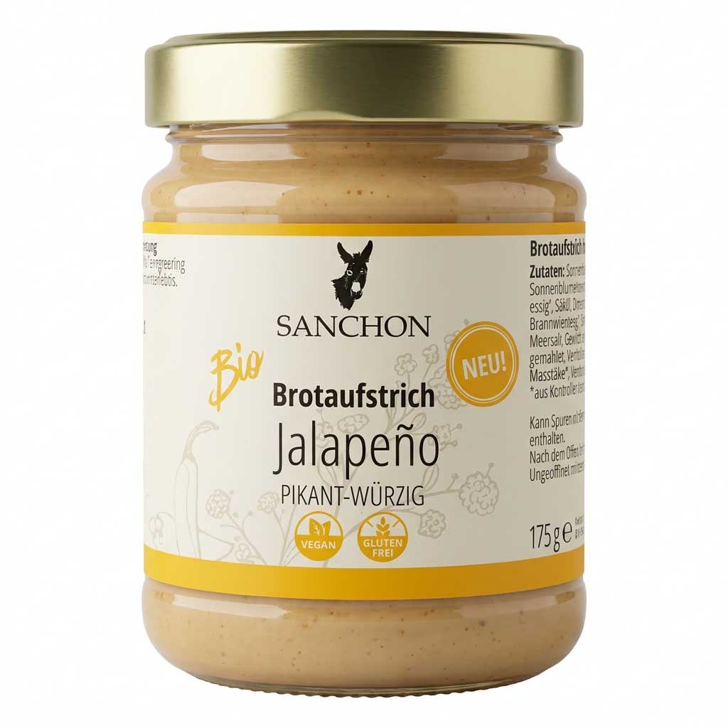 Brotaufstrich, Jalapeño, pikant, vegan, glutenfrei