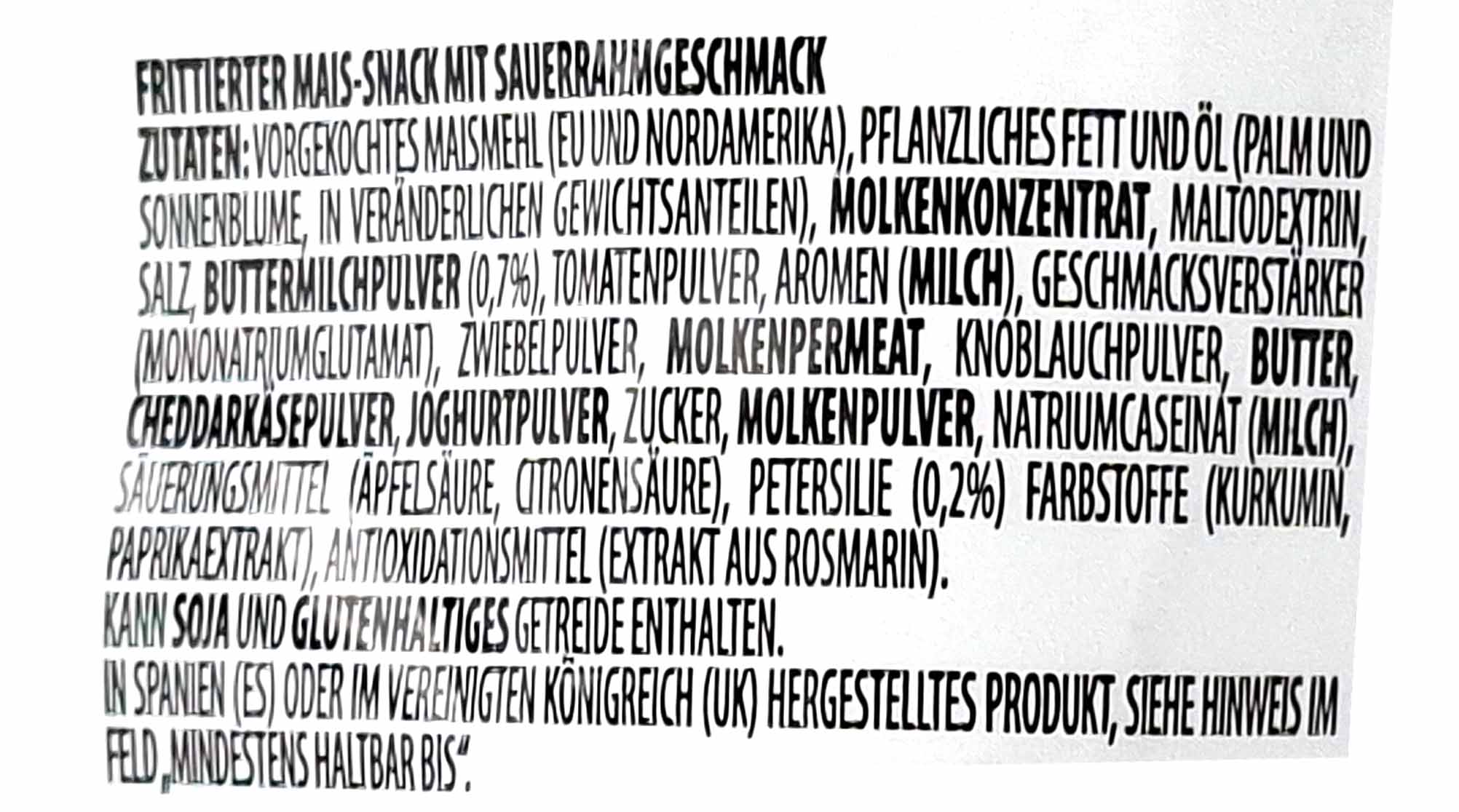 Aromen, Milch, Tomatenpulver, Zucker, Mehl