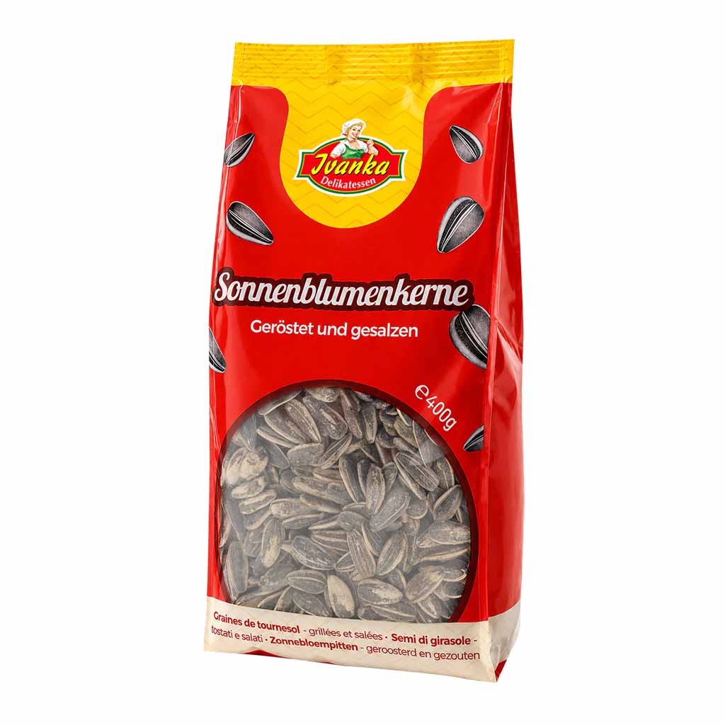 Sonnenblumenkerne, Geröstet, gesalzen, Verpackung, 400g