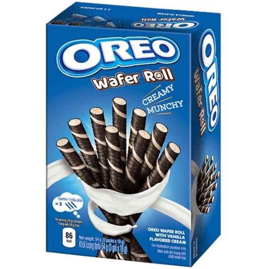 Oreo Wafer Roll Creamy Munchy Vanille 54g MHD 16.05.27