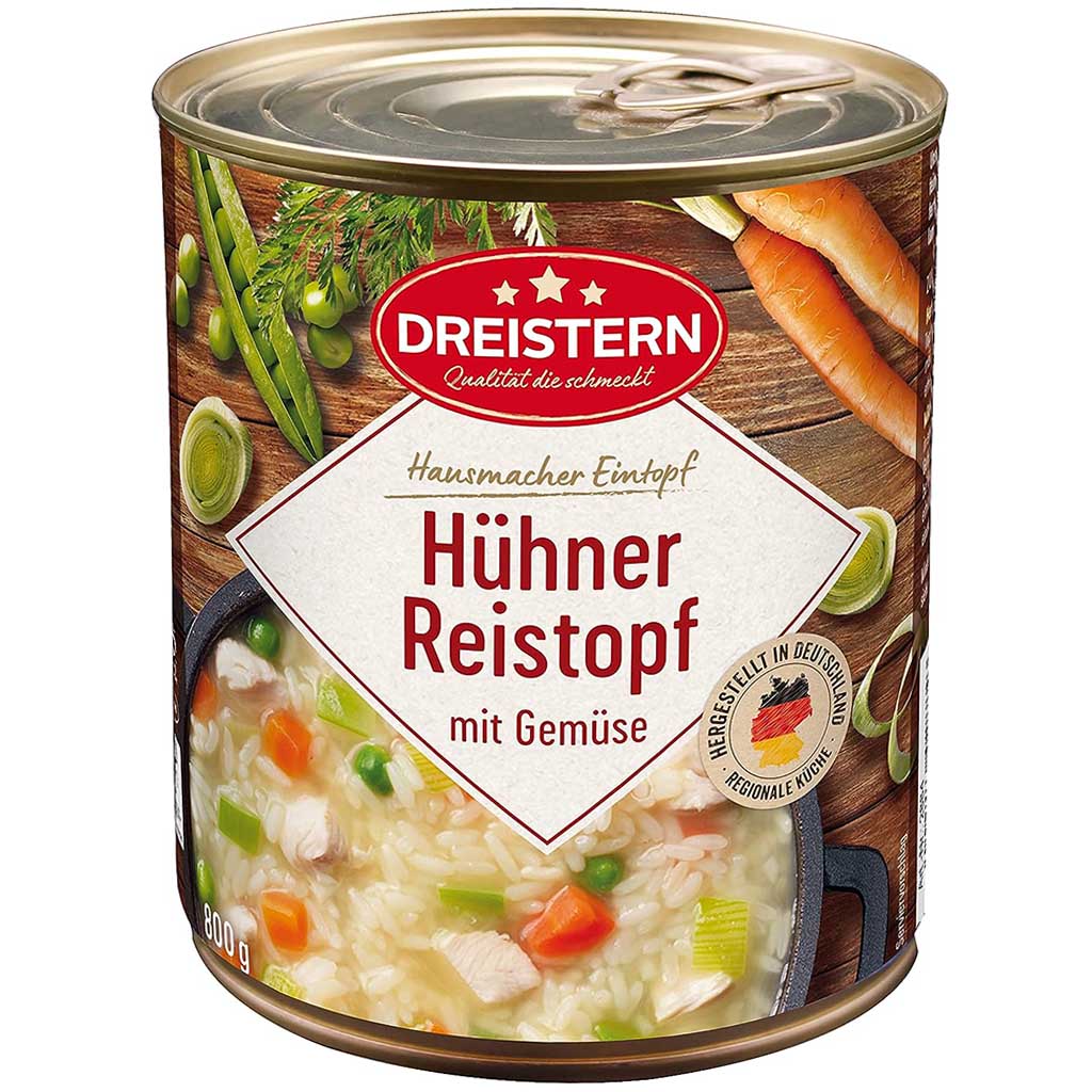 Dreistern Hühner Reistopf mit Gemüse 800g