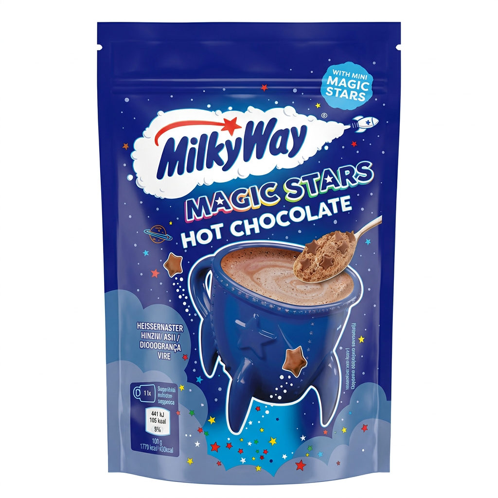 Heißer Kakao, Magic Stars, Milky Way, Schokoladengetränk, Sterne Formen