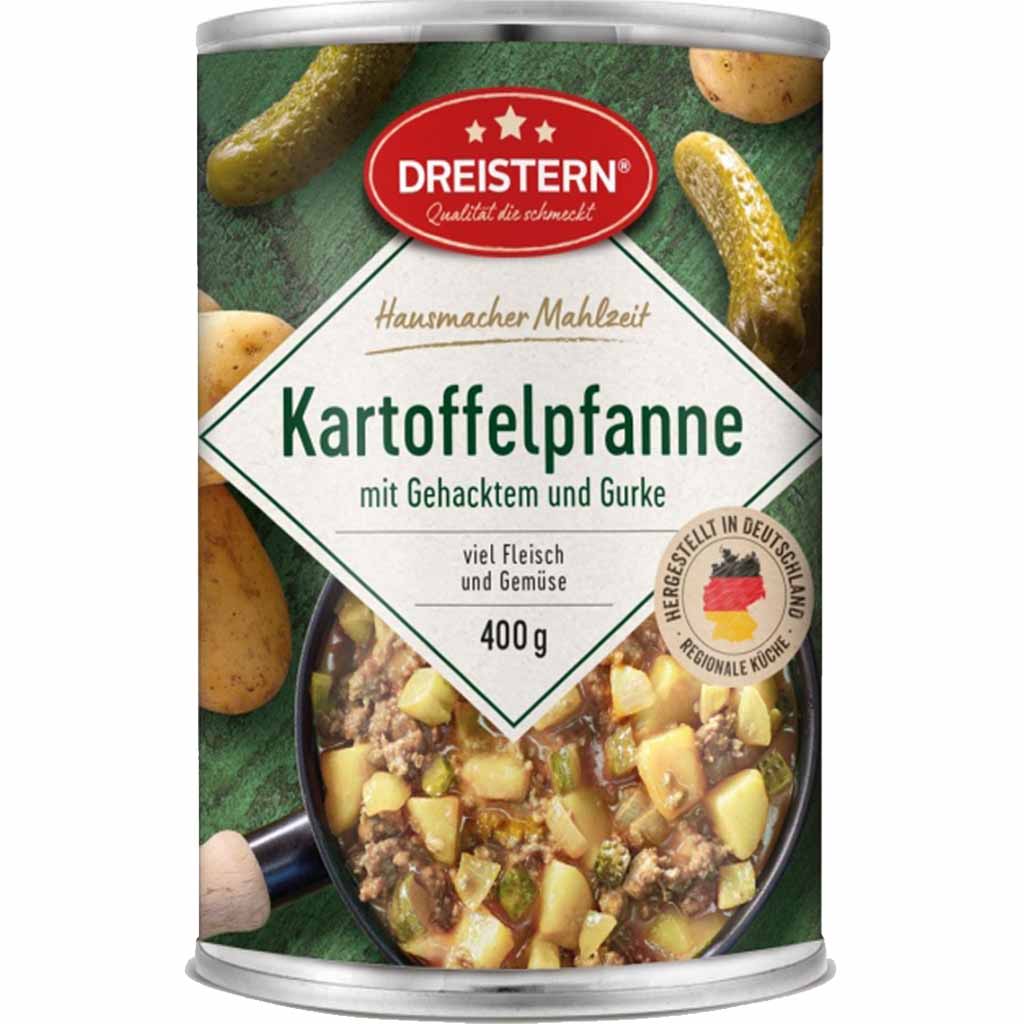 Dreistern Kartoffelpfanne mit Gehacktem und Gurke 400g MHD 22.04.29