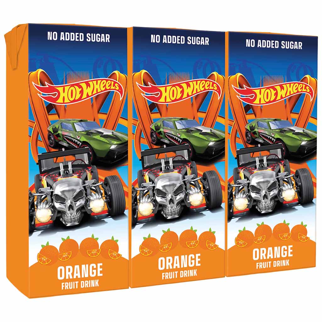 Hot Wheels, Toy car, Dreierpack, Orangen-Getränkekarton, Skelett-Auto