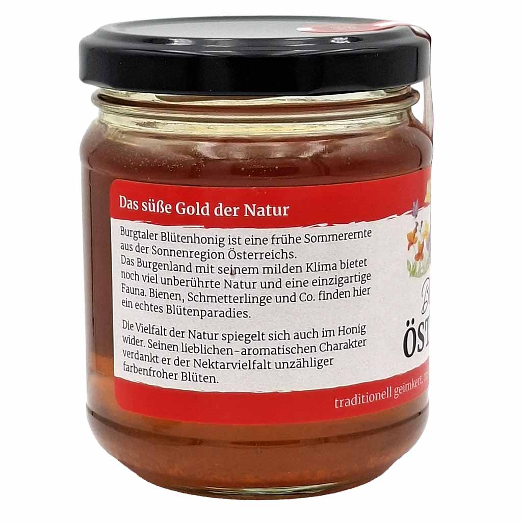 Honig, Glas, Bernsteinfarben, Burgataler, Blütenhonig