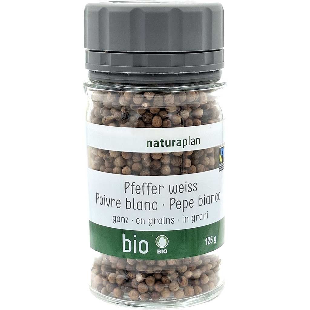 pfeffer, ganze pfefferkörner, bio pfeffer, naturaplan, gläsern