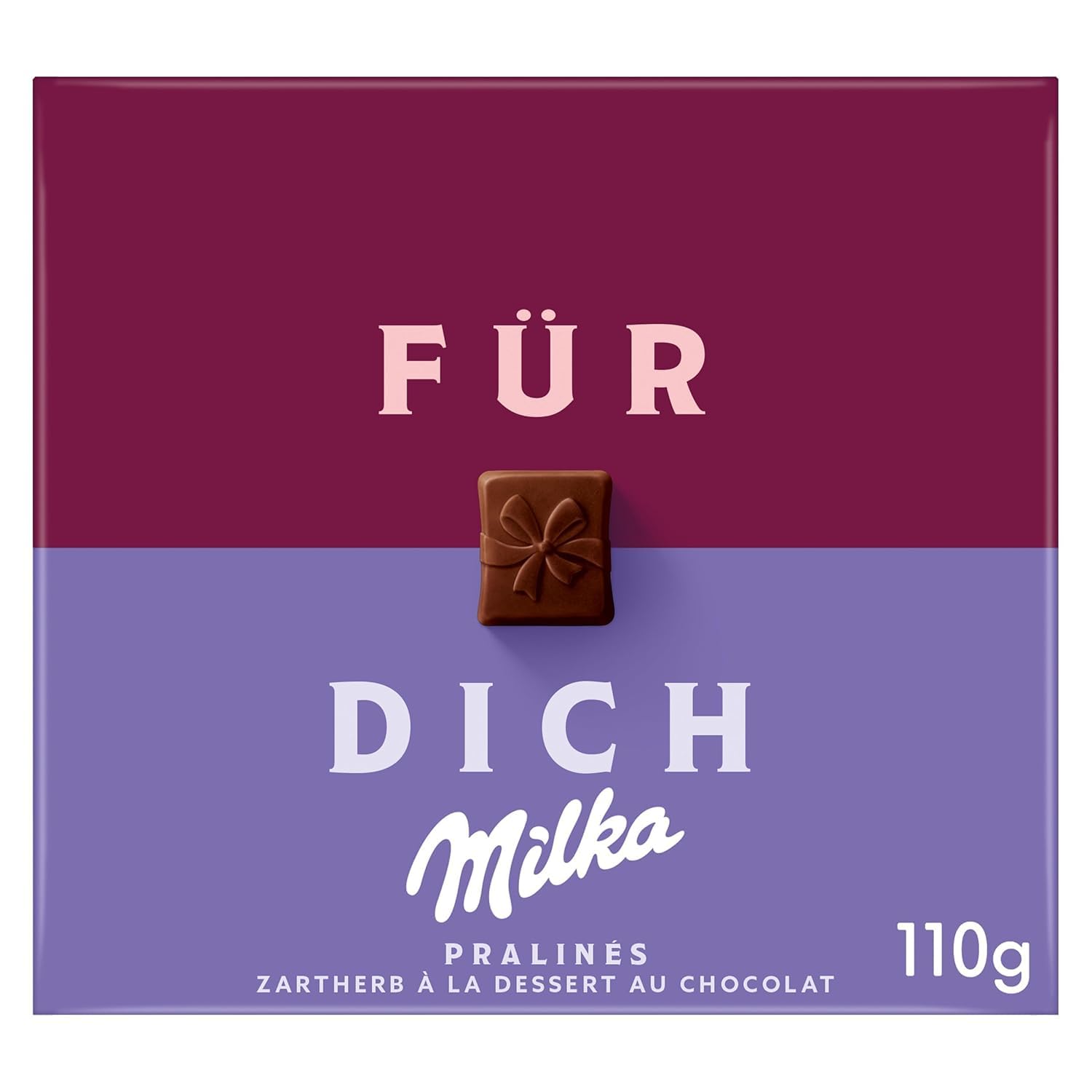 Schokolade, Pralinen, Quadratisches Dessert, Milka, 110g