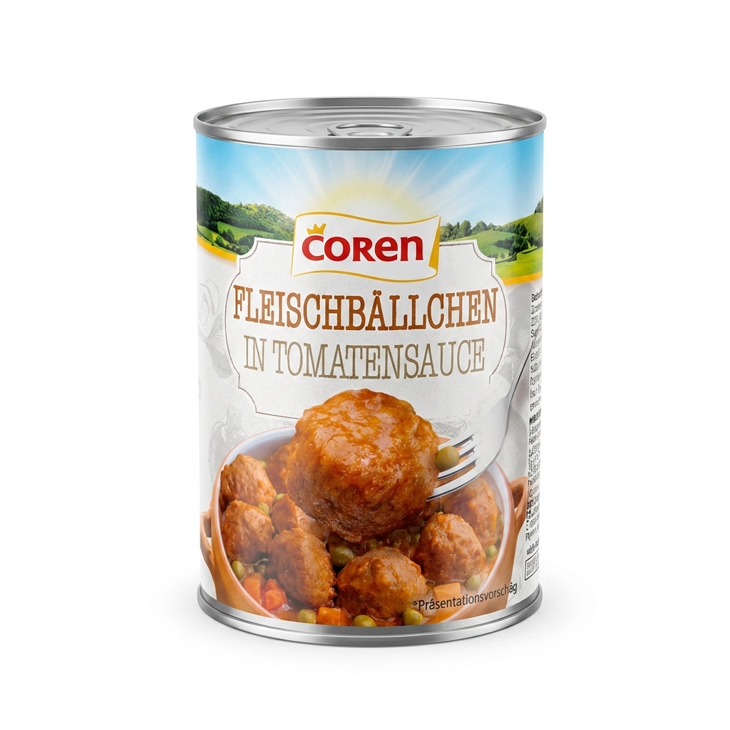 Fleischbällchen, Tomatensauce, Dosenprodukt, Gehalt/Portion?, Gerichte