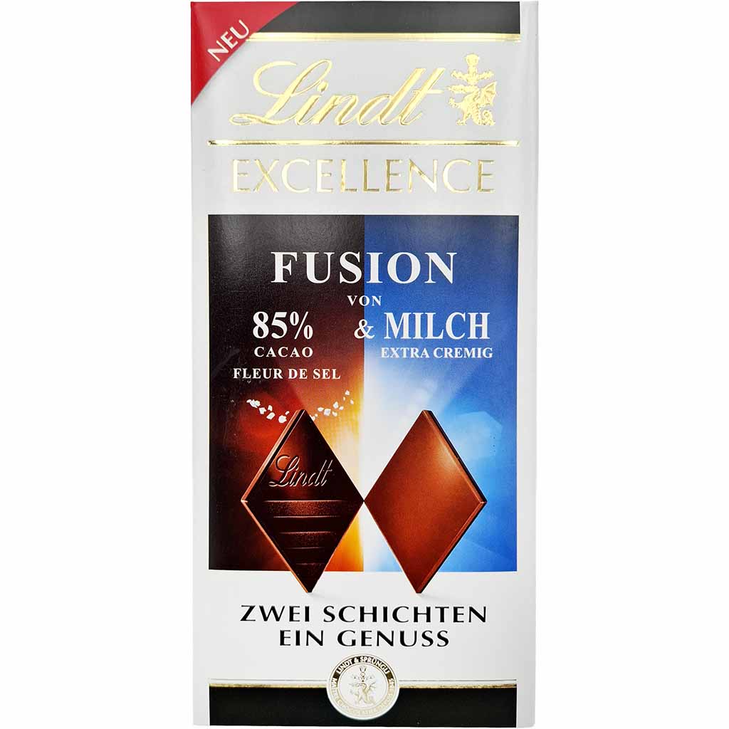 Schokolade, Zweischicht, Farbe blau braun, Milchschokolade, 80% Kakao