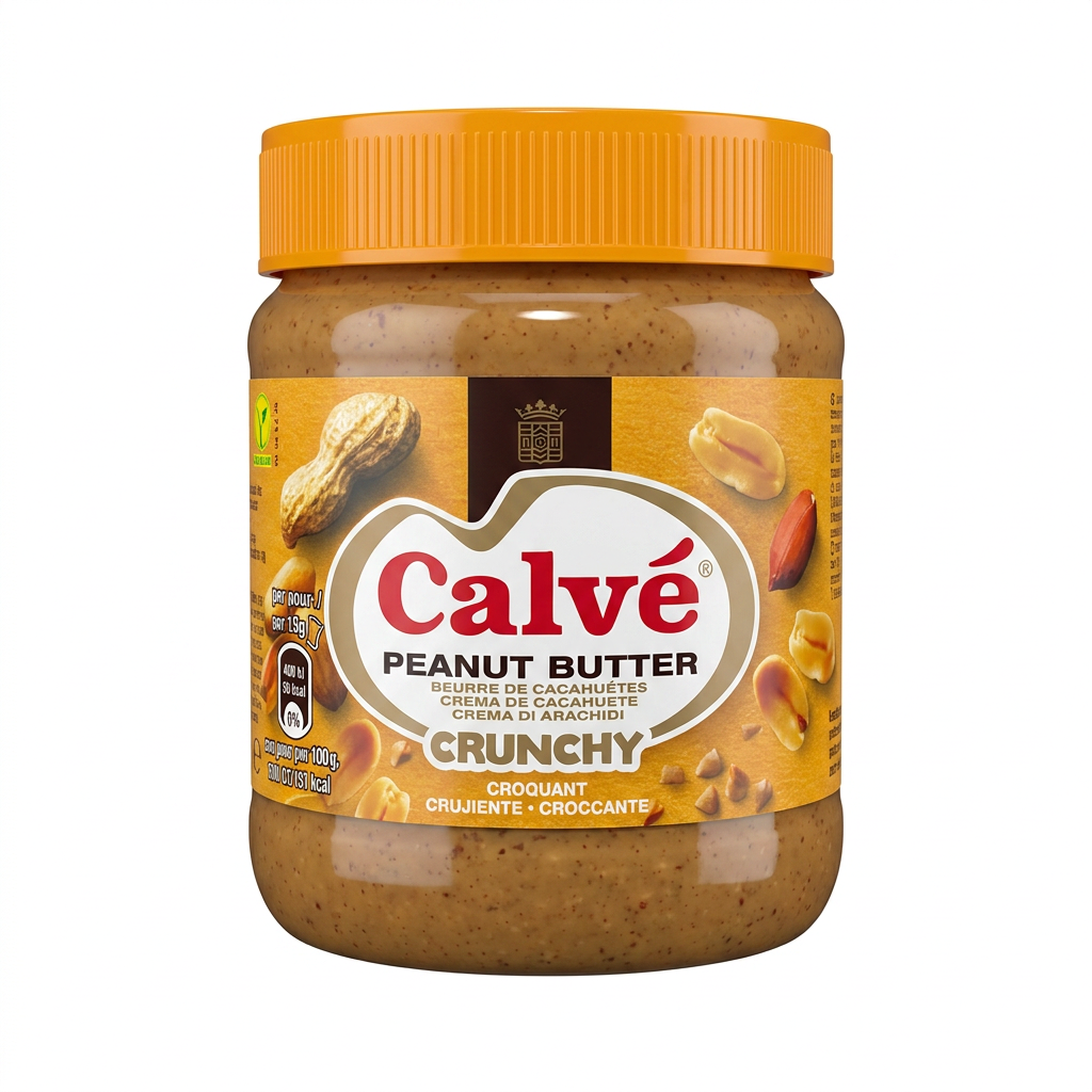 Erdnussbutter, Crunchy, Glas, 300 g, Körnige Textur