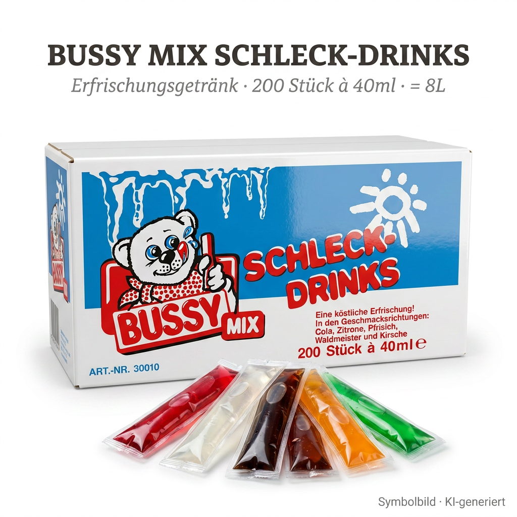 Schauglas-Drink, Schluck-Drinks, Getränke-Mischung, Sachet-Tütchen, Farben gemischt