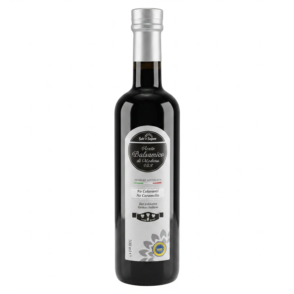 Balsamico, Essig, Dunkle Flasche, Glasflasche, No Coloranti