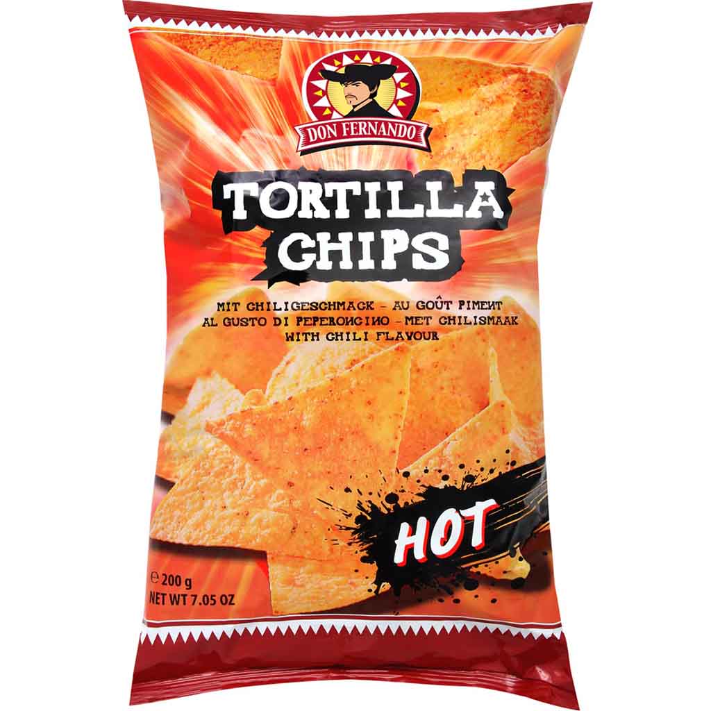 Don Fernando Tortilla Chips Hot 200g MHD 14.03.27
