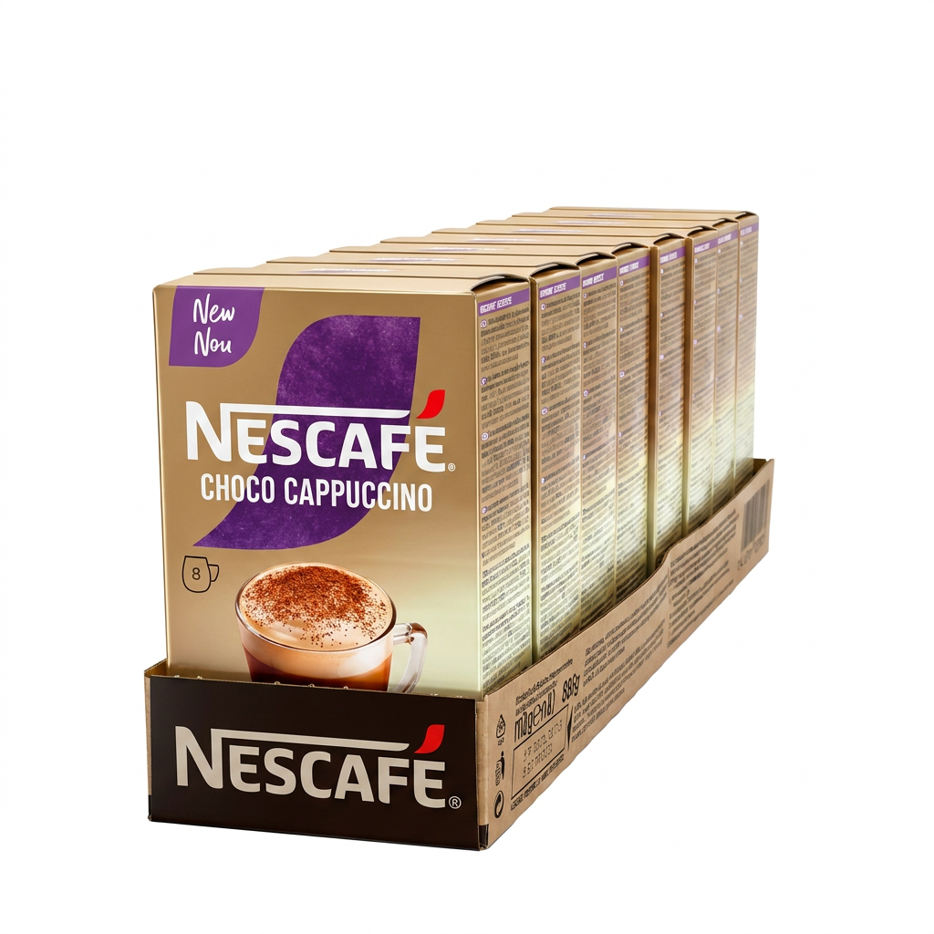 Kaffeekapseln, Nescafé, Choco Cappuccino, Kaffeekarton, 12er Pack