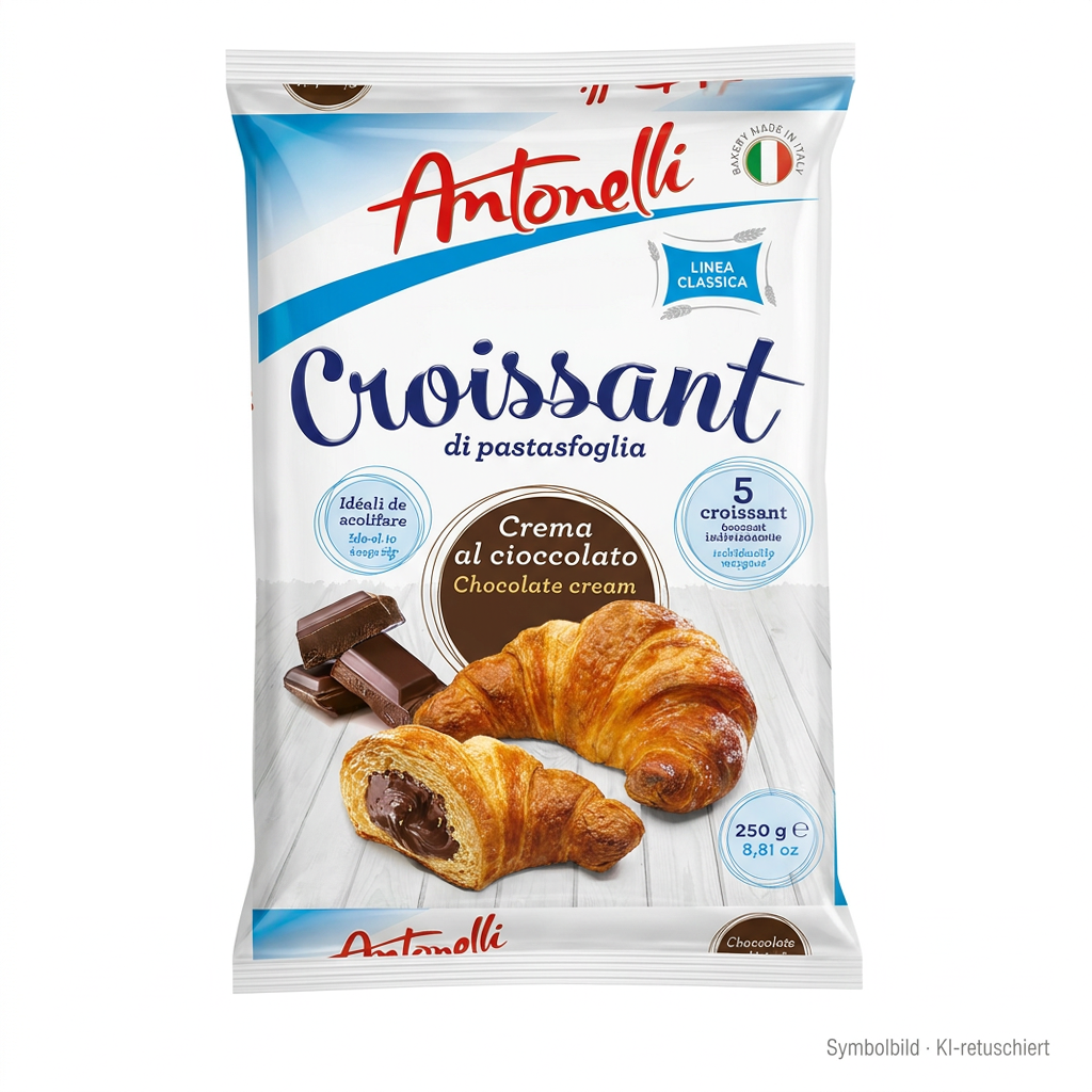 Croissant, Keks, Schokoladenfüllung, Pastafoglia, Italienisch
