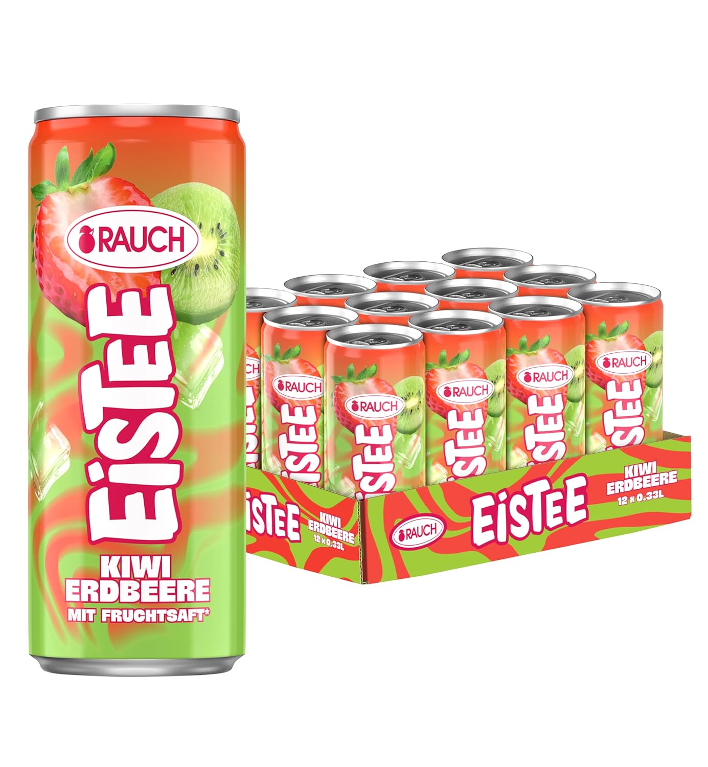 Eistee, Kiwi, Erdbeere, Fruchtsaft, Dosenpackung