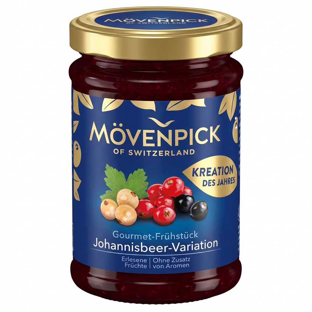 Glasierter Fruchtaufstrich, Johannisbeer-Variation, Beeren, Fruchtkonfitüre, Mövenpick