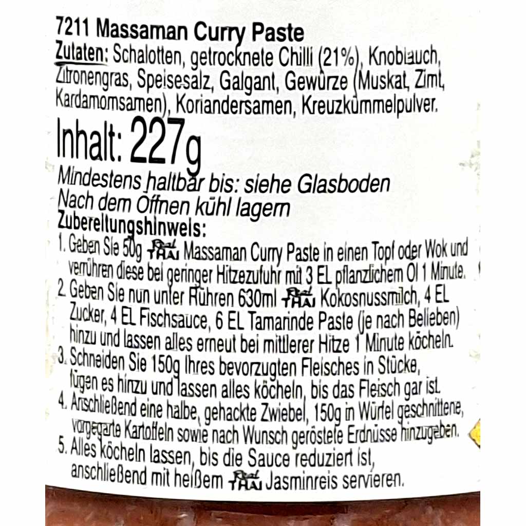 Real THAI - Massaman Curry Paste 227g Glas, mittelscharf
