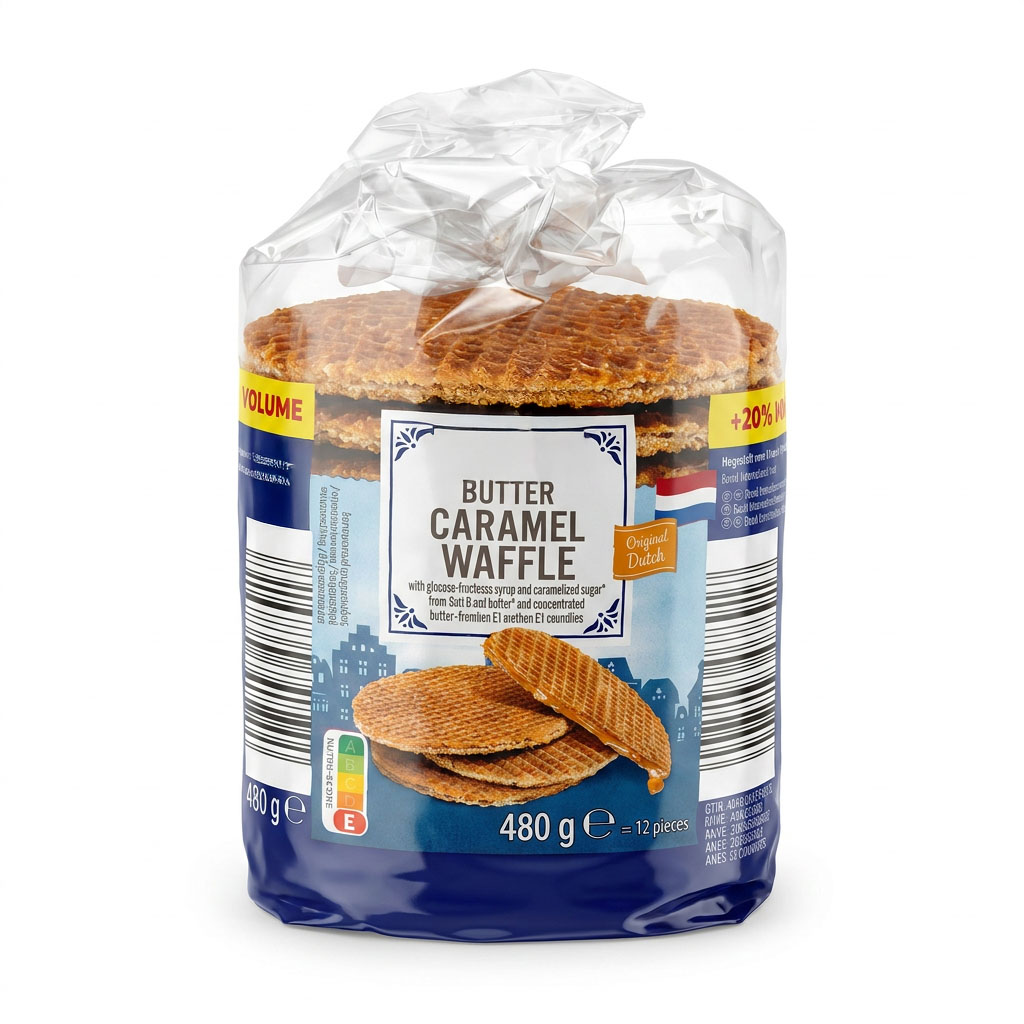 butter, caramel, waffle, verpackt, 480 g