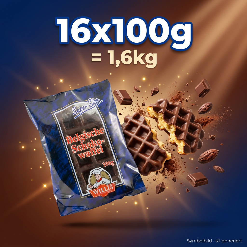 Belgische Waffel, Schokolade, Waffelcreme, 100g, Super Size