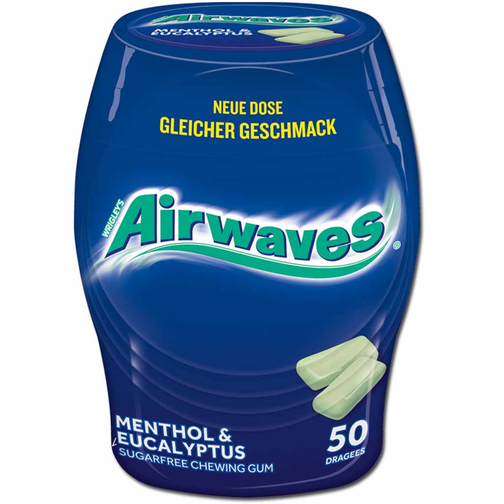 Airwaves Menthol und Eukalyptus Kaugummi zuckerfrei mit natuerlichem ...