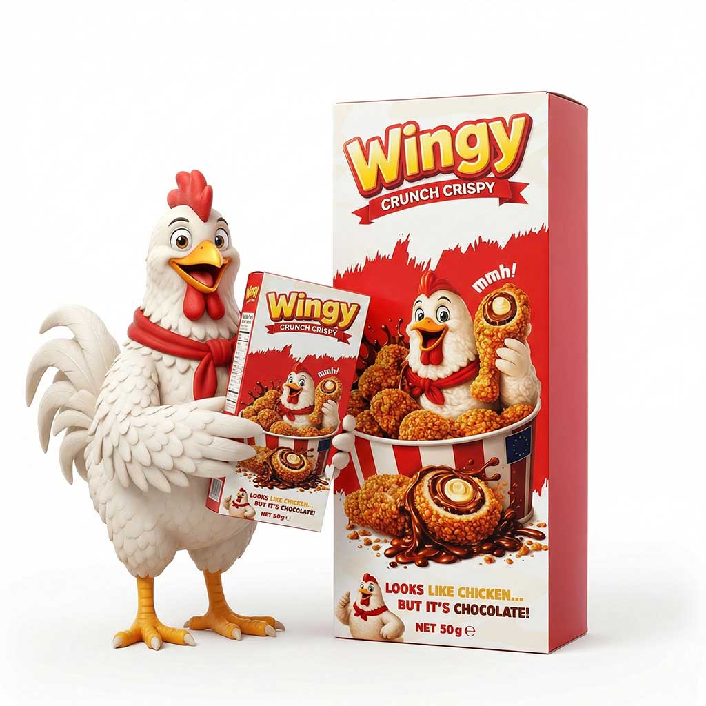 Wingvy Wingy Crunch Crispy Schokolade mit Cremefüllung & Keksstückchen 50g