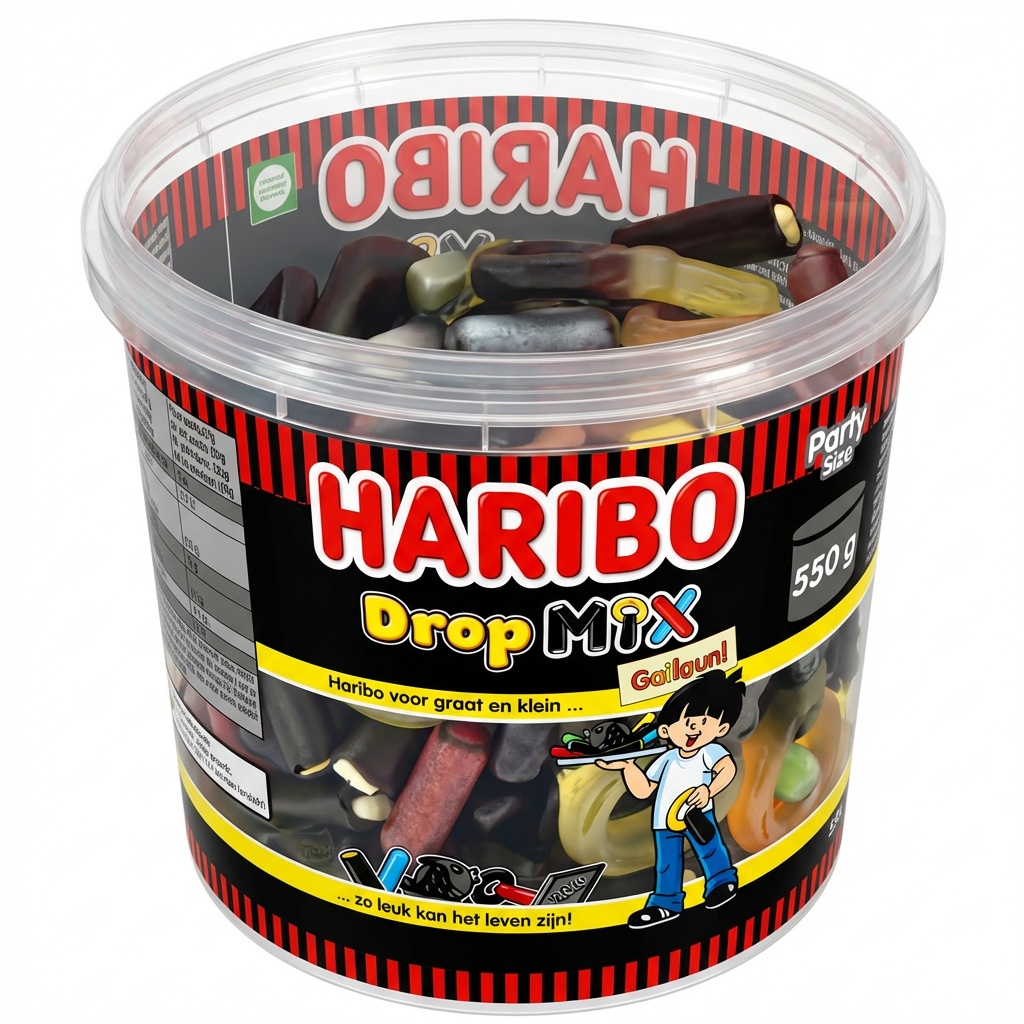 Süßigkeiten, Gummibonbons, Haribo, Drop Mix, Kunststoffdose
