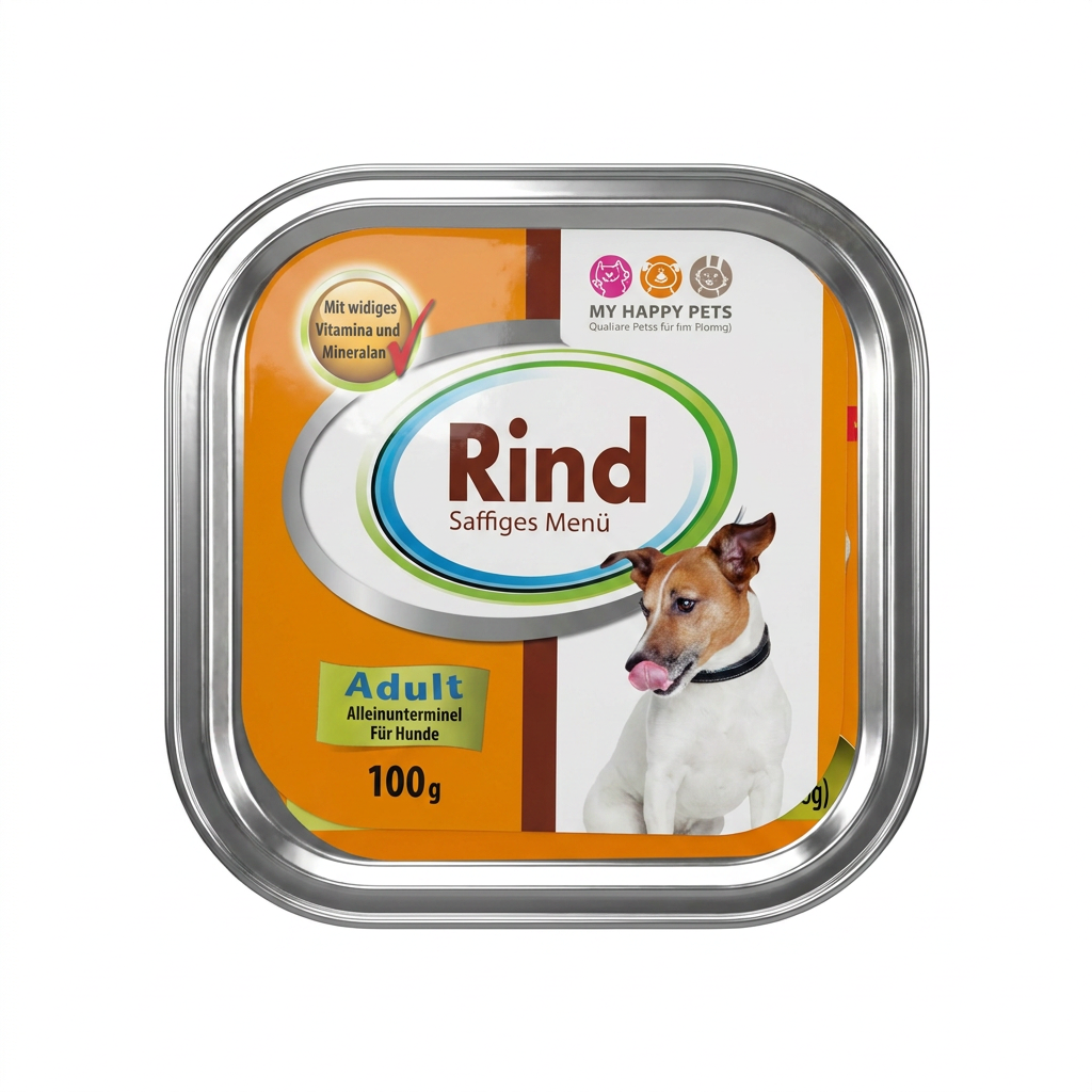 Hundefutter, Rind, Dosenfutter, Adult, 100g